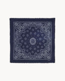 Bandana en cachemire bleu pour femme et pour homme - Kujten packshot