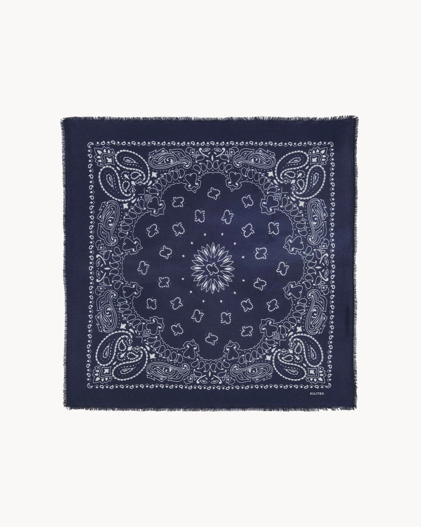 Bandana en cachemire bleu pour femme et pour homme - Kujten packshot