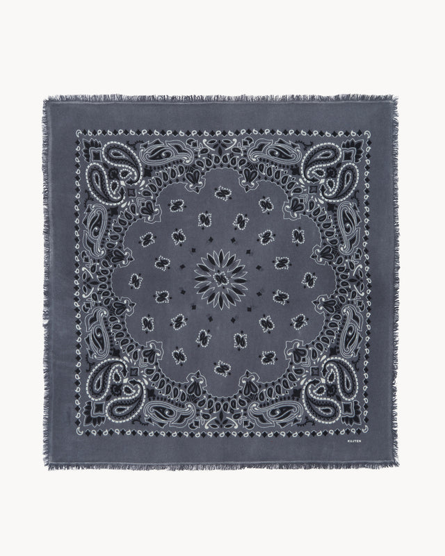 Large Bandana Hachiko Bico flannel gray - Image principale