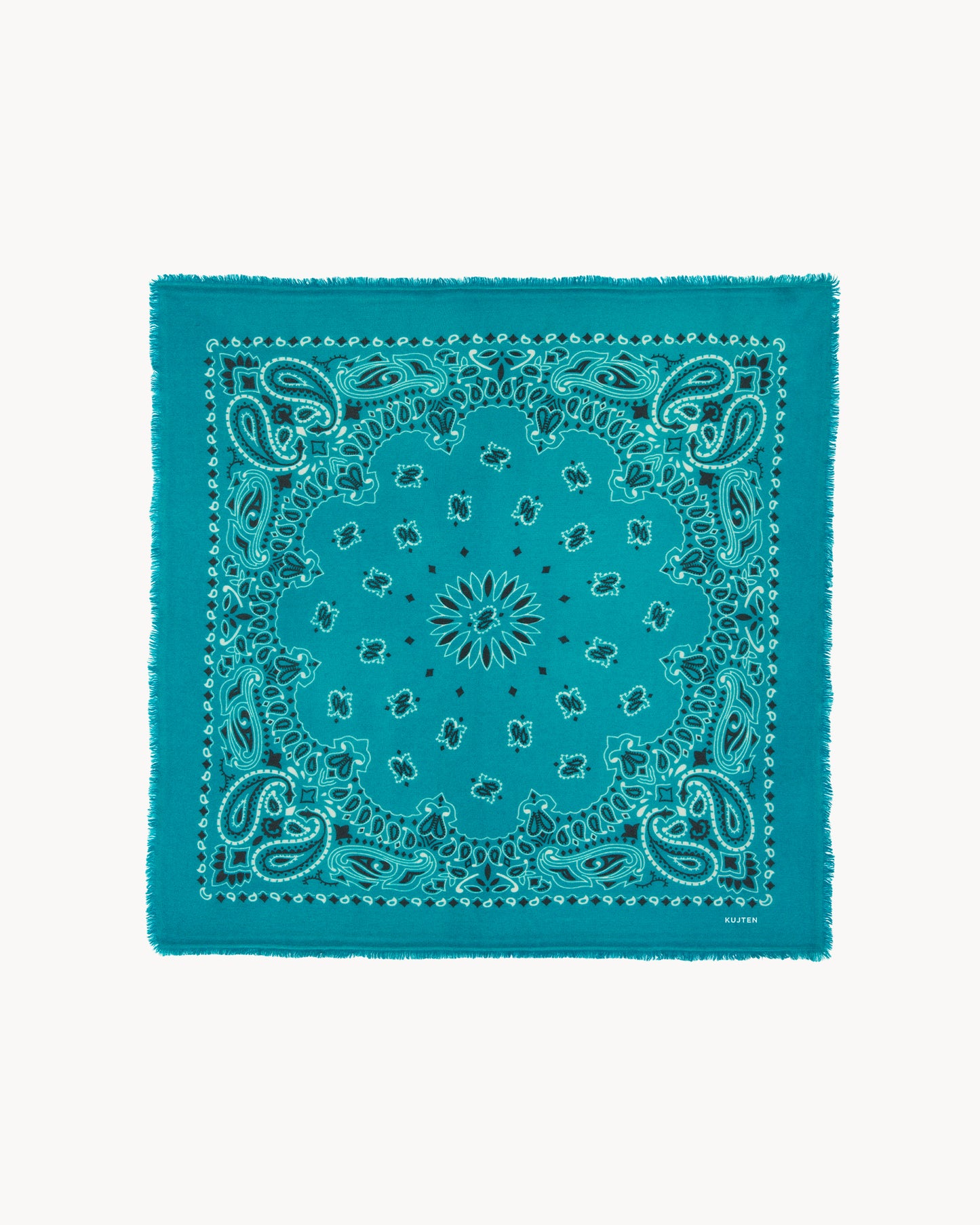 Bandana en cachemire jaune pour femme et pour homme - Kujten packshot