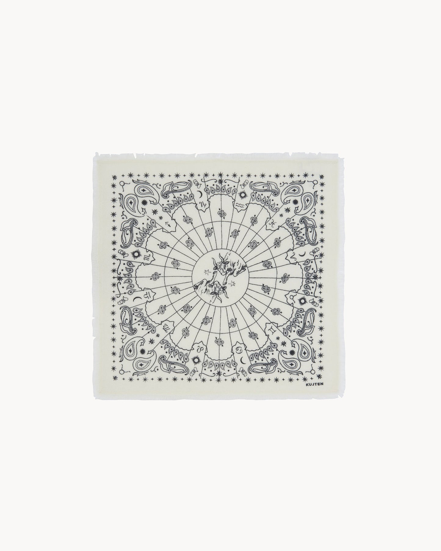 Bandana en cachemire blanc pour femme et pour homme - Kujten packshot