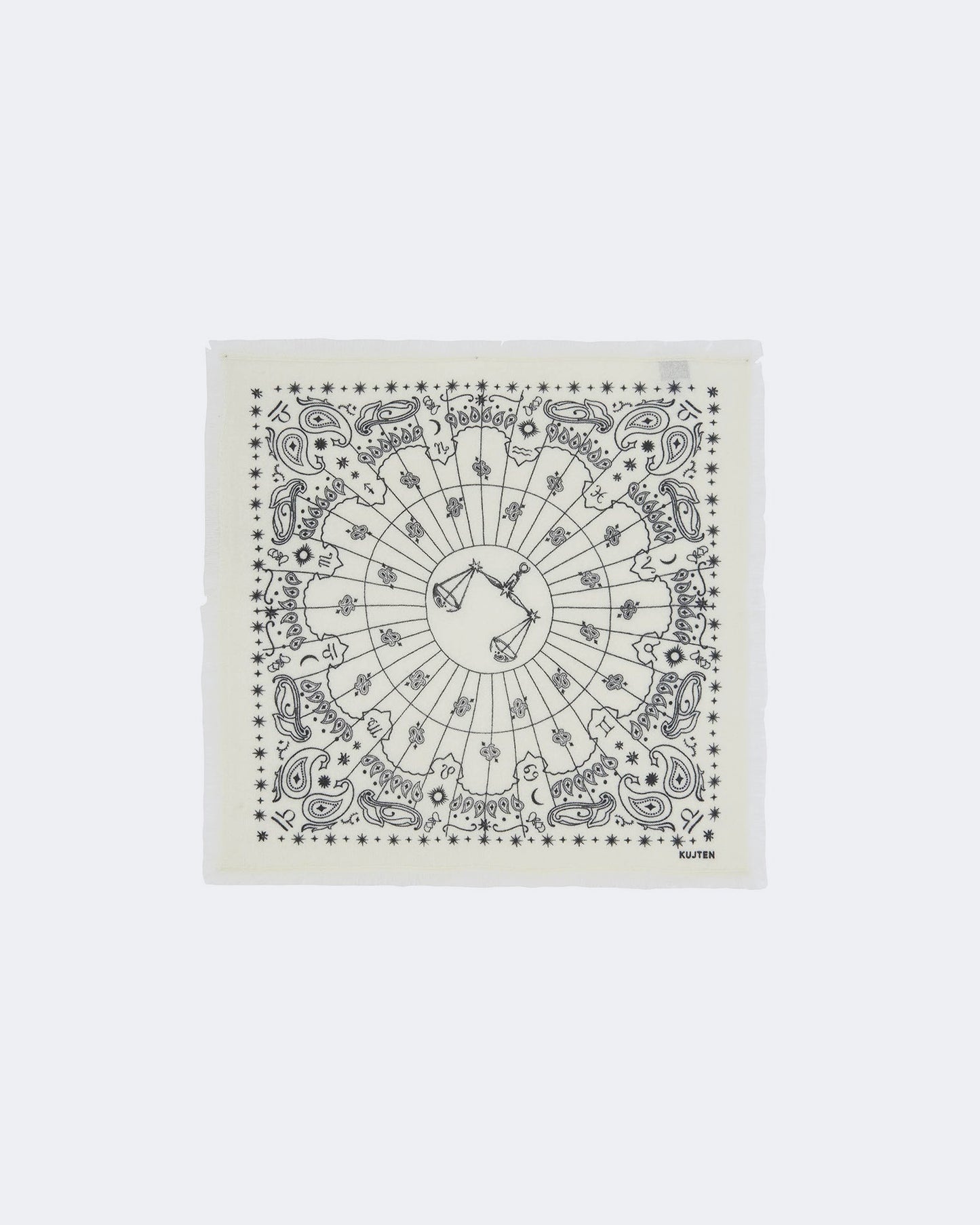 Bandana en cachemire blanc pour femme et pour homme - Kujten packshot