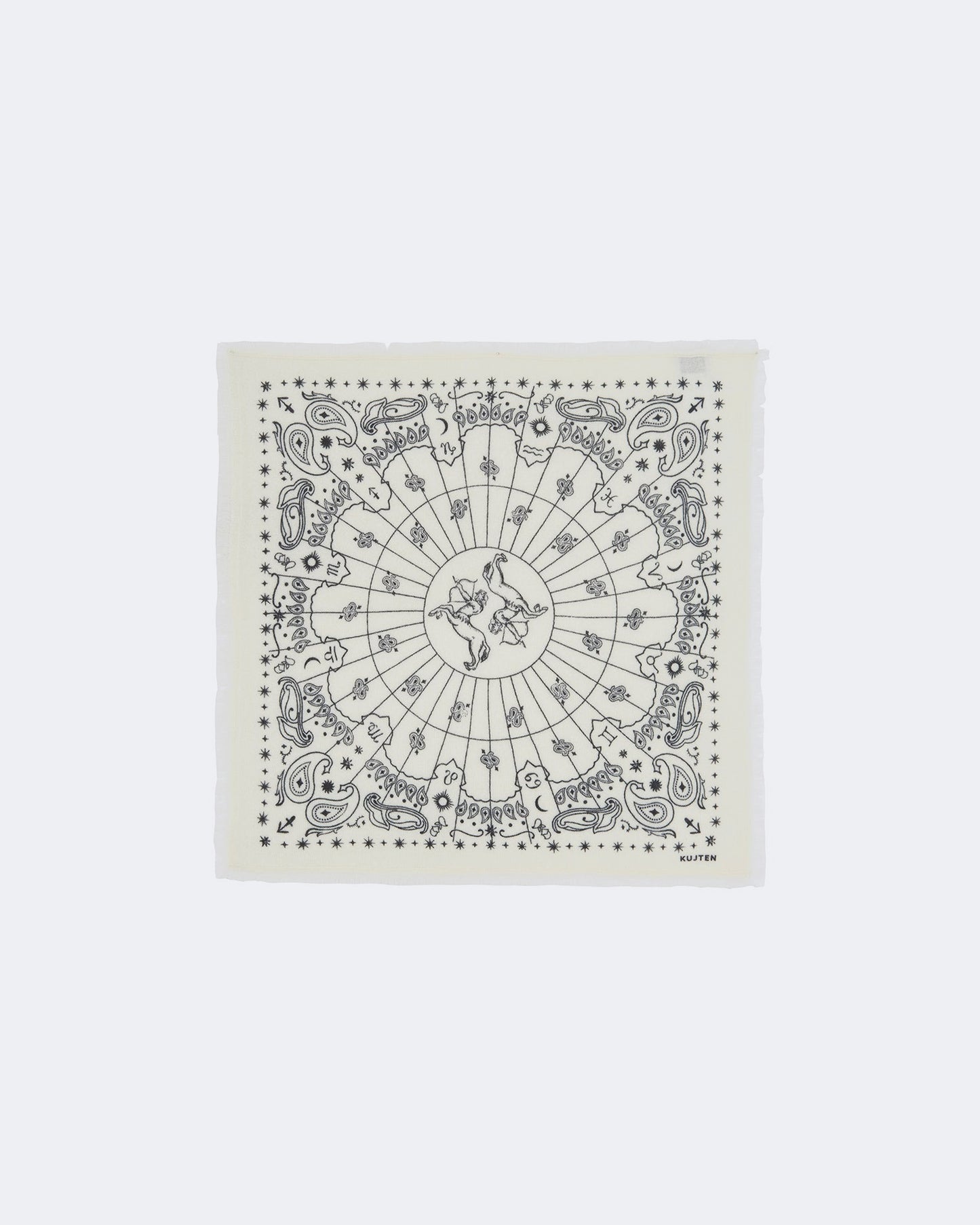 Bandana en cachemire blanc pour femme et pour homme - Kujten packshot