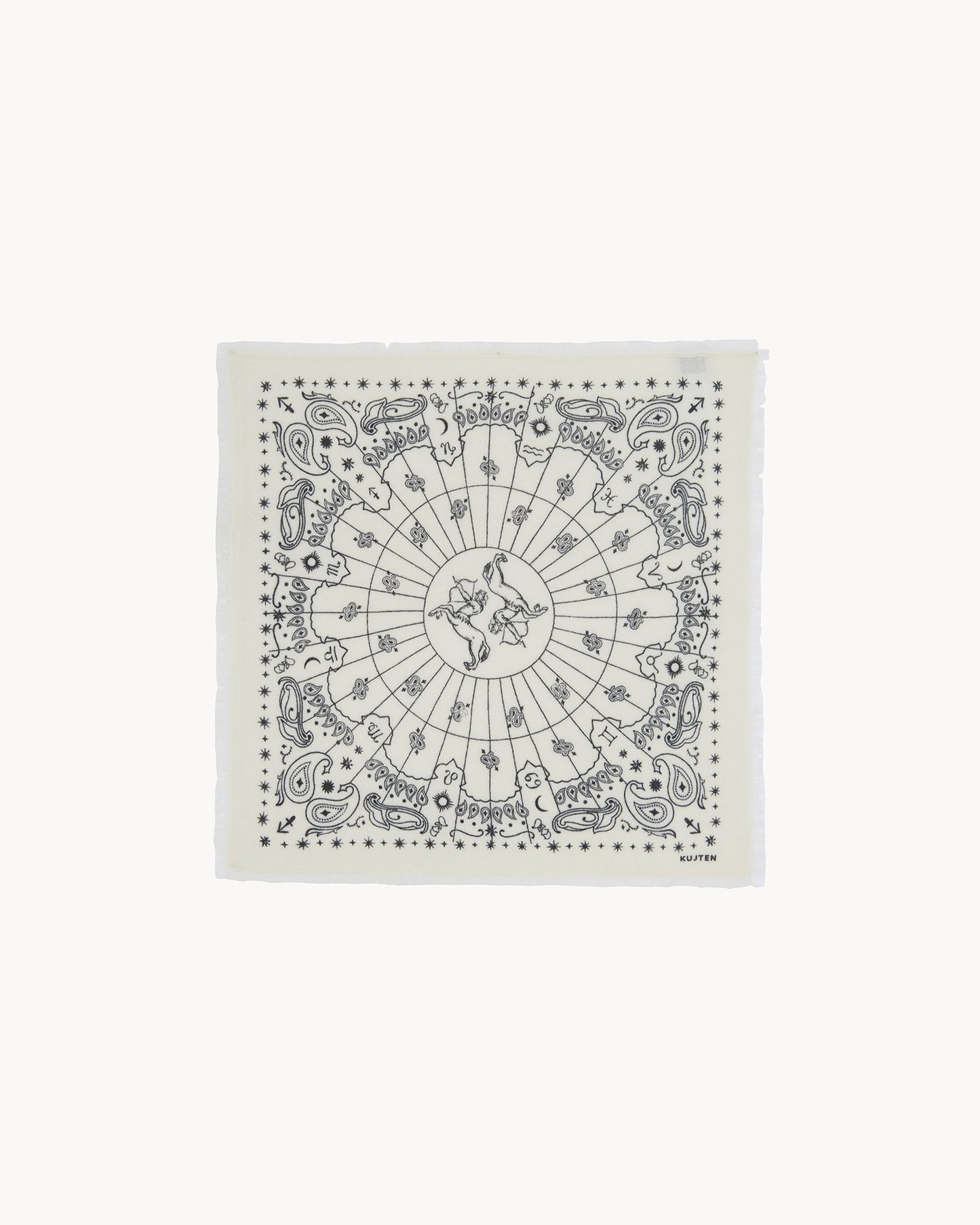 Bandana en cachemire blanc pour femme et pour homme - Kujten packshot