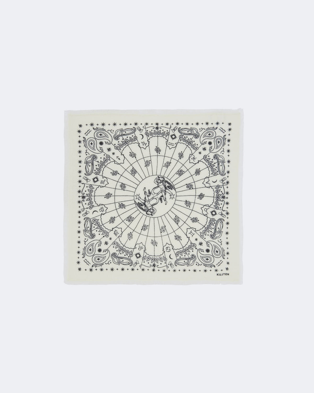 Bandana en cachemire blanc pour femme et pour homme - Kujten packshot