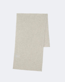 Écharpe en cachemire blanc et beige pour femme et pour homme - Kujten packshot
