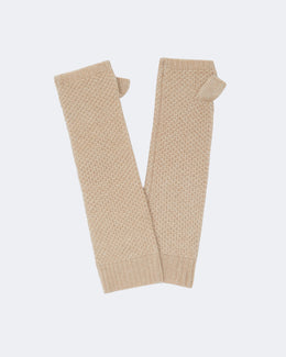Mitaines en cachemire beige pour femme - Kujten packshot