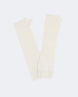 Mitaines en cachemire blanc pour femme - Kujten packshot