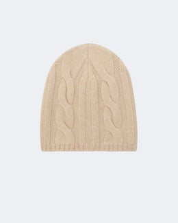 Bonnet en cachemire beige pour femme et pour homme - Kujten packshot