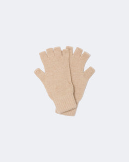 Mitaines en cachemire beige pour femme - Kujten packshot