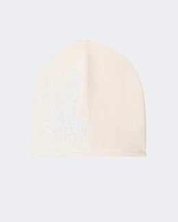 Bonnet en cachemire blanc pour femme et pour homme - Kujten packshot