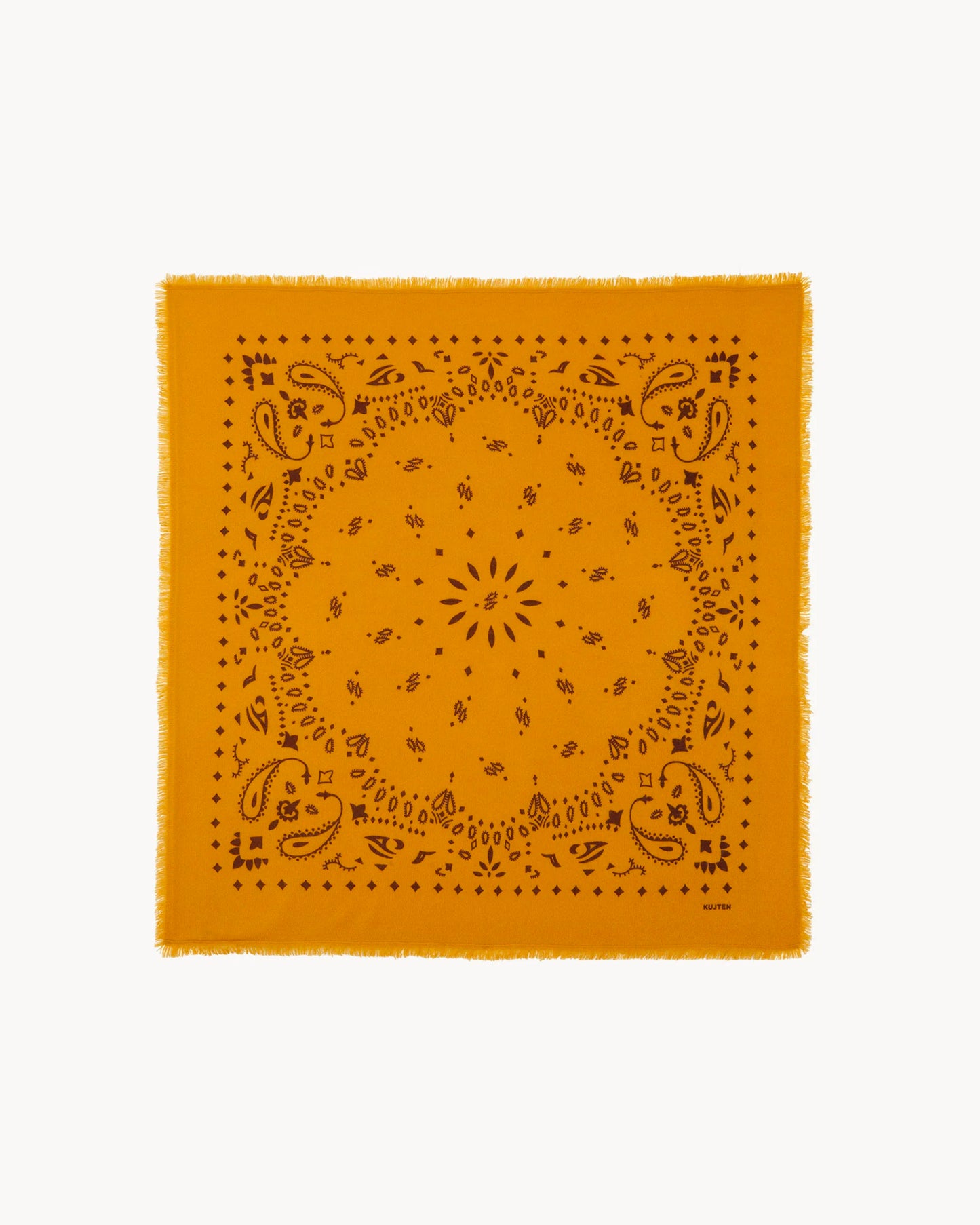 Bandana en cachemire jaune pour femme - Kujten packshot