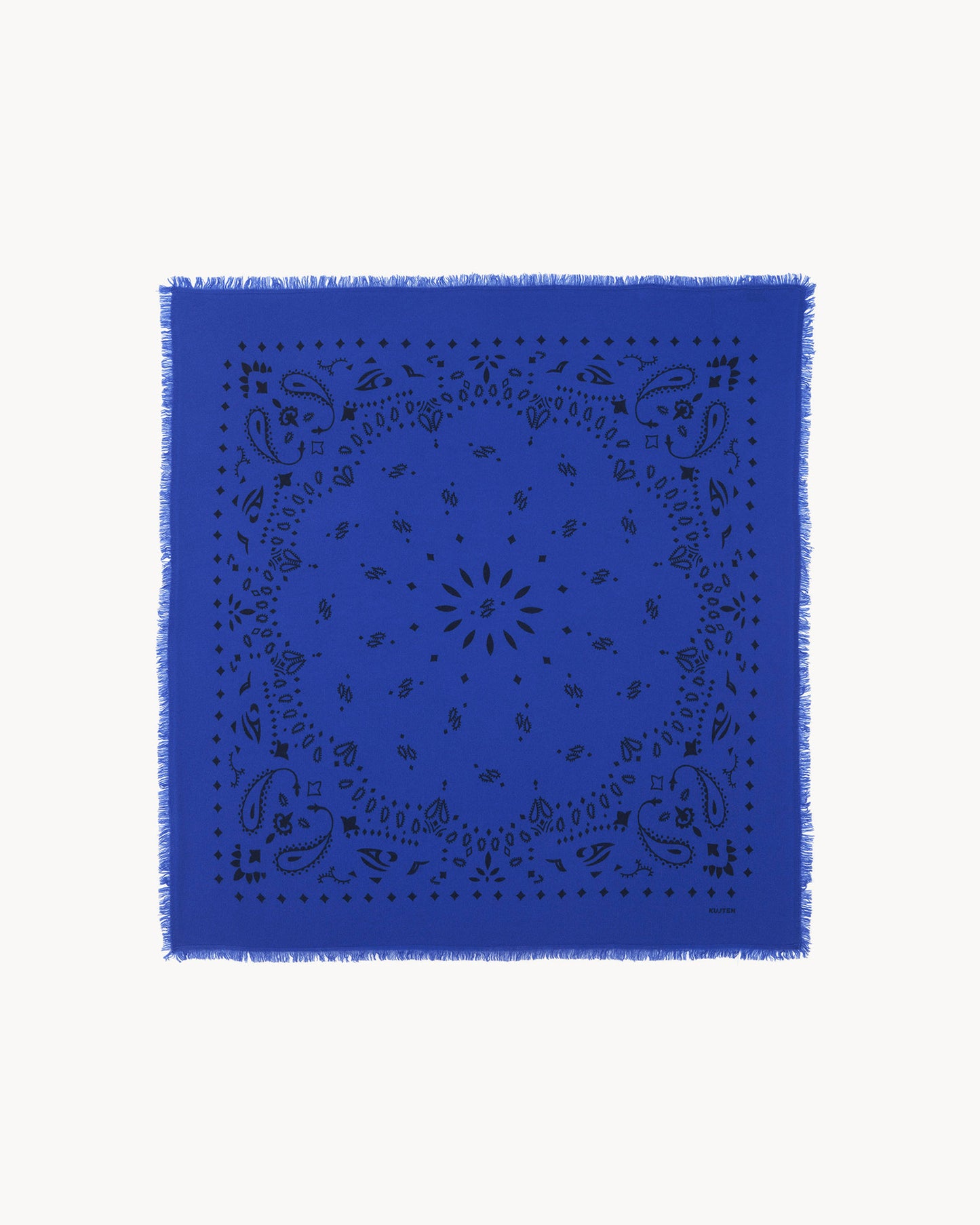 Bandana en cachemire bleu pour femme et pour homme - Kujten packshot