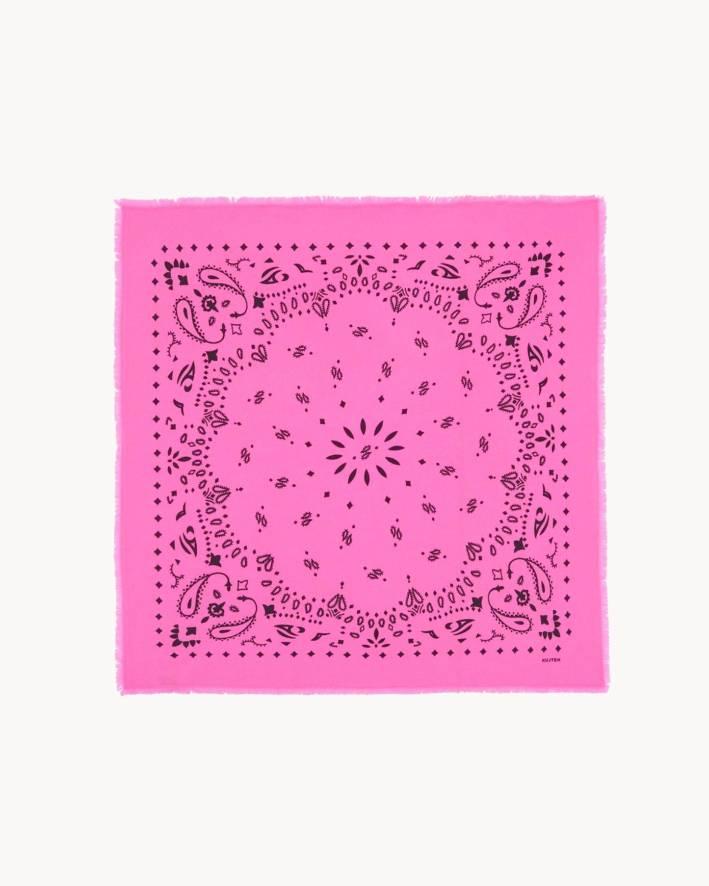 Bandana en cachemire rose pour femme - Kujten packshot