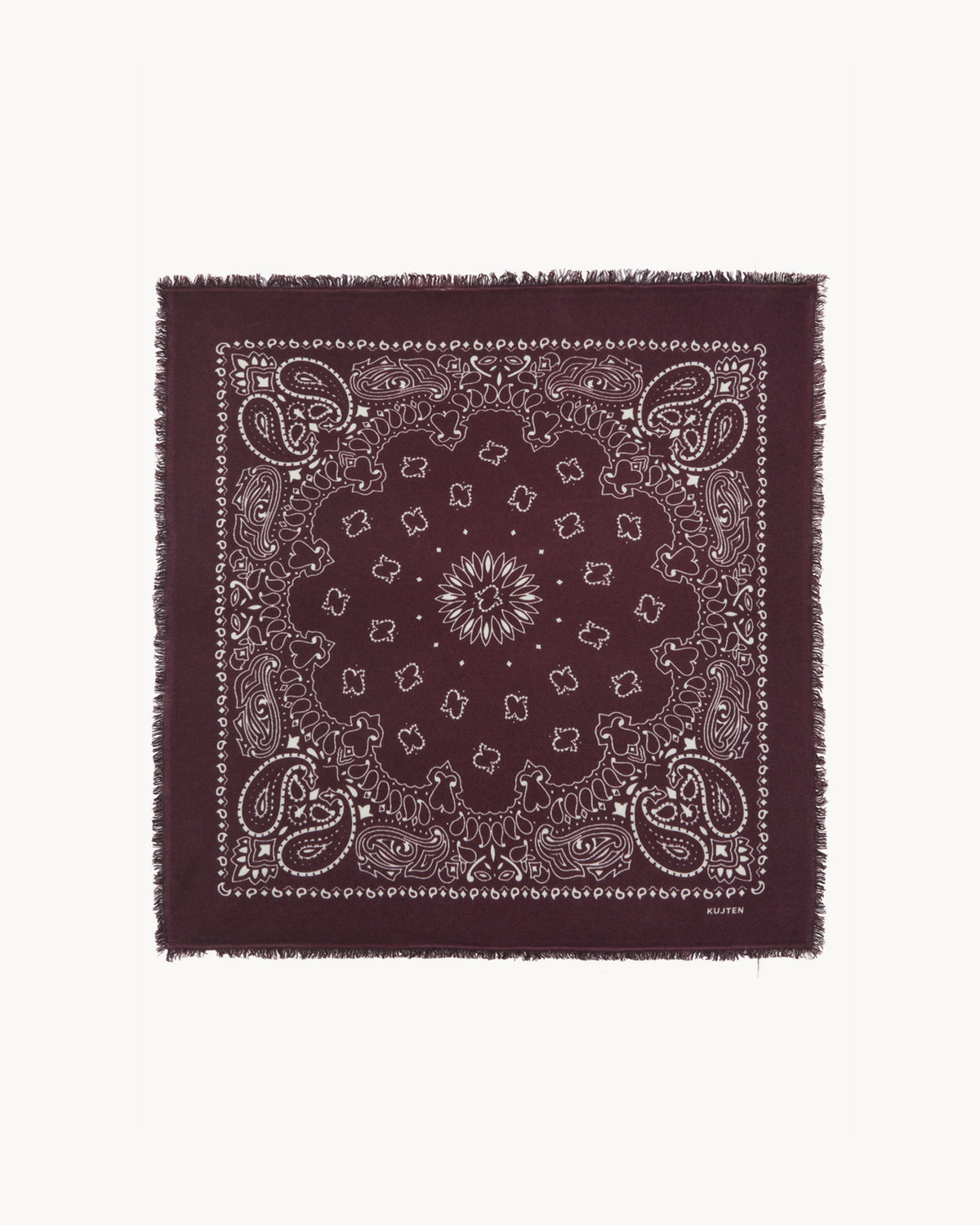 Bandana en cachemire bordeaux pour femme et pour homme - Kujten packshot