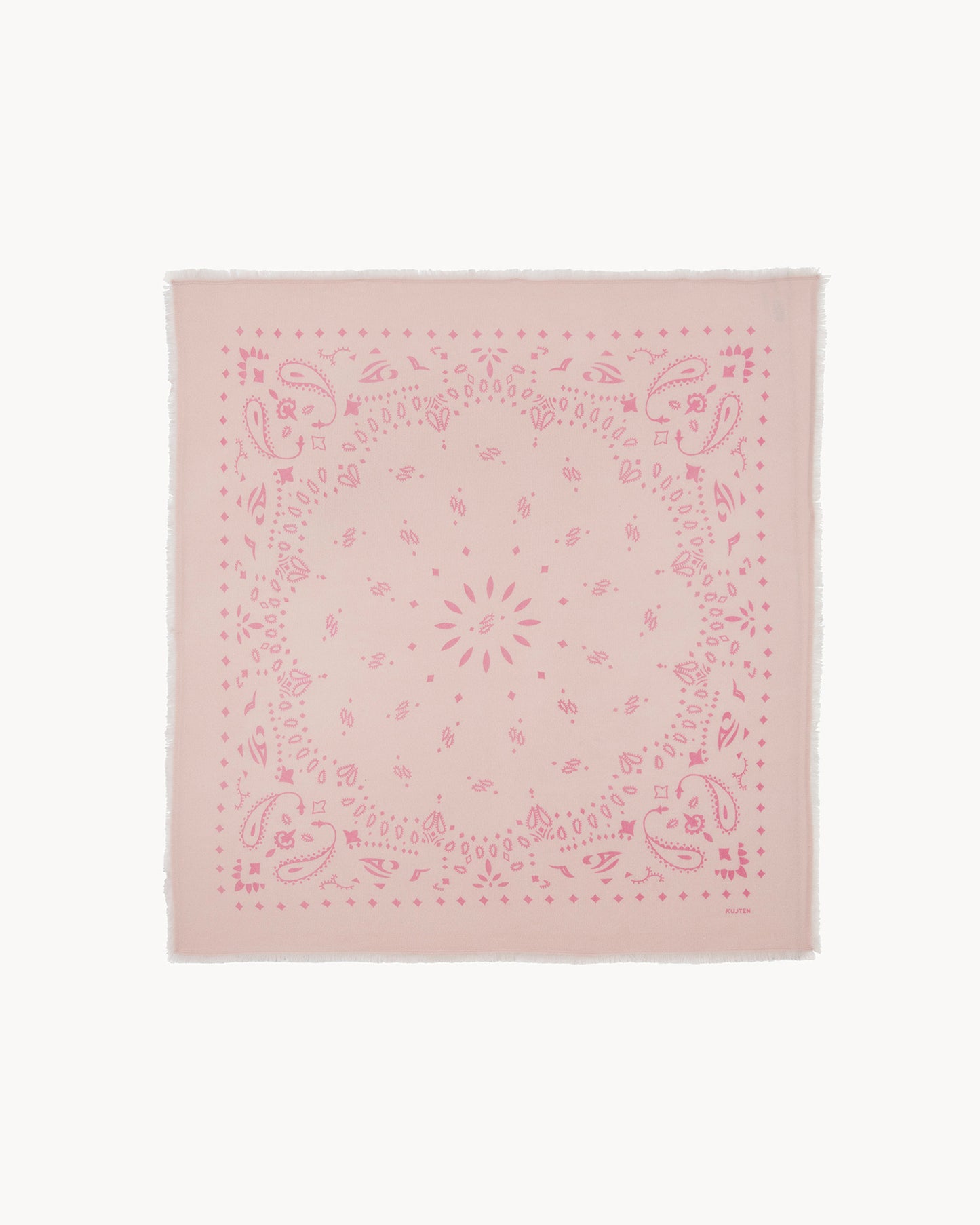 Bandana en cachemire rose pour femme - Kujten packshot