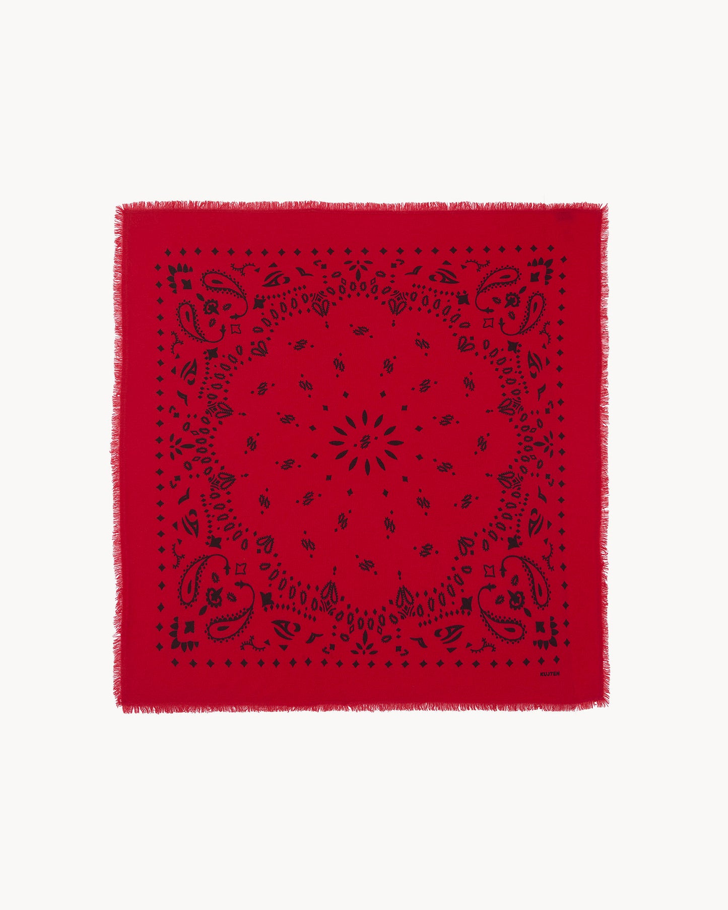 Bandana en cachemire rouge pour femme - Kujten packshot