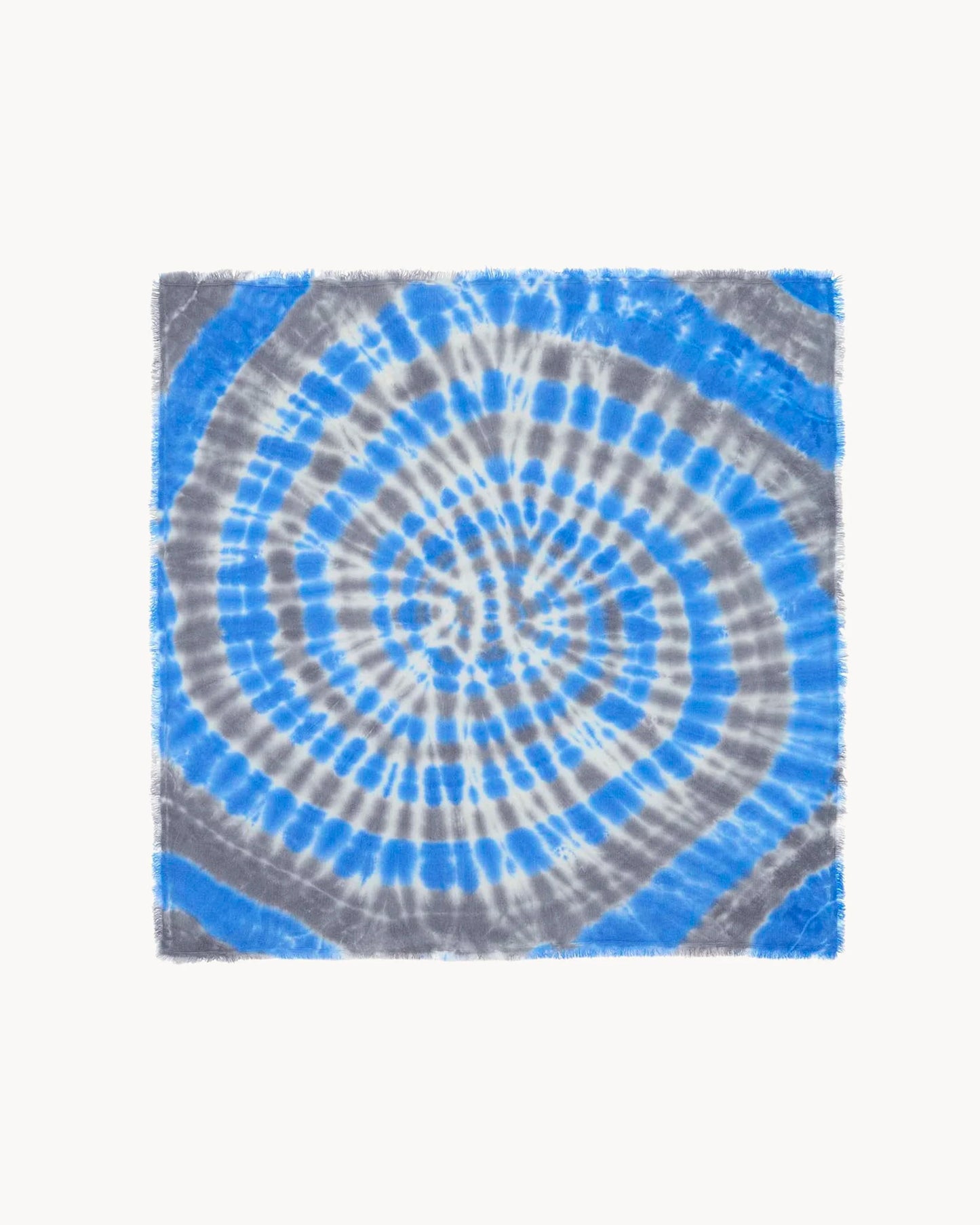 Bandana en cachemire bleu et gris pour femme - Kujten packshot