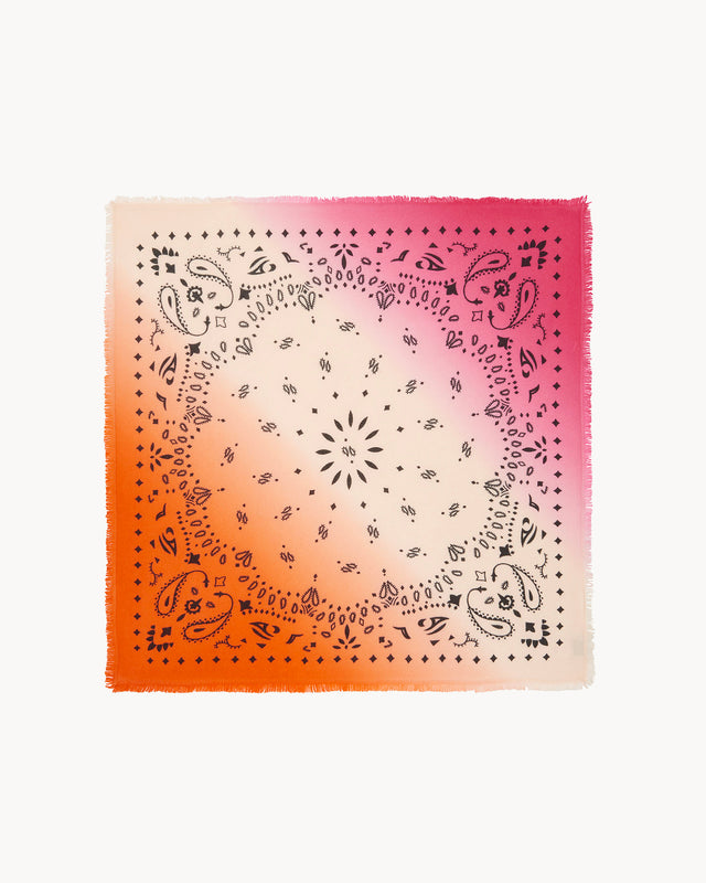 Grand Bandana Hachiko Dip Dye rose fluo - Image principale