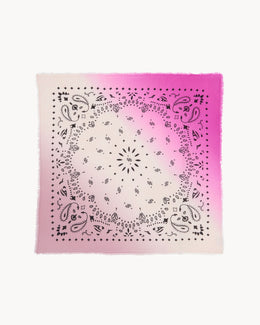 Bandana en cachemire rose pour femme - Kujten packshot