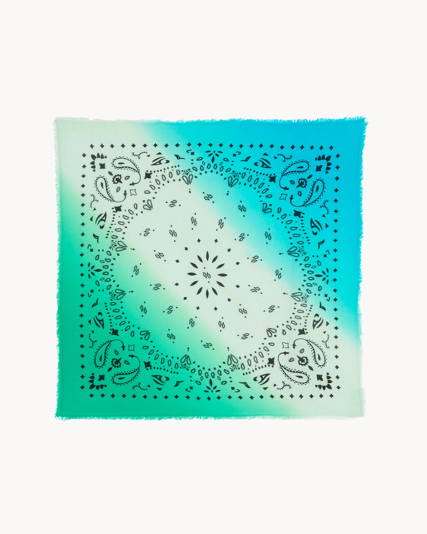 Bandana en cachemire vert pour femme - Kujten packshot