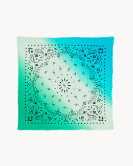 Bandana en cachemire vert pour femme - Kujten packshot