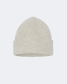 Bonnet en cachemire blanc et beige pour femme et pour homme - Kujten packshot