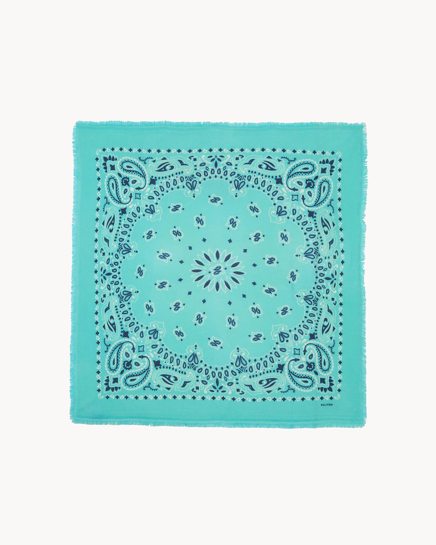 Bandana en cachemire vert pour femme et pour homme - Kujten packshot