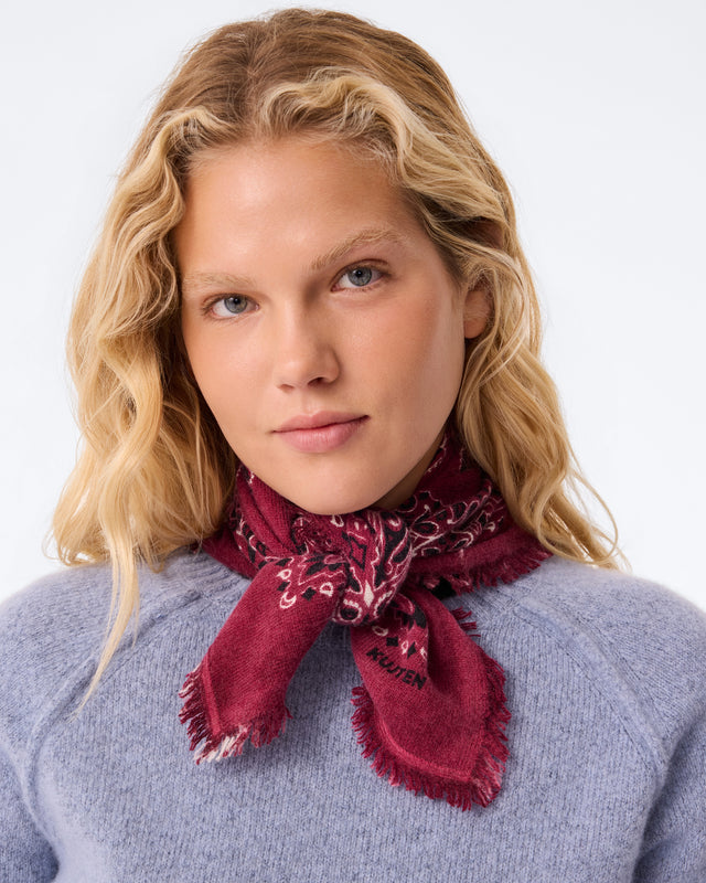 Large Bandana Hachiko Bico marl wine red - Image principale