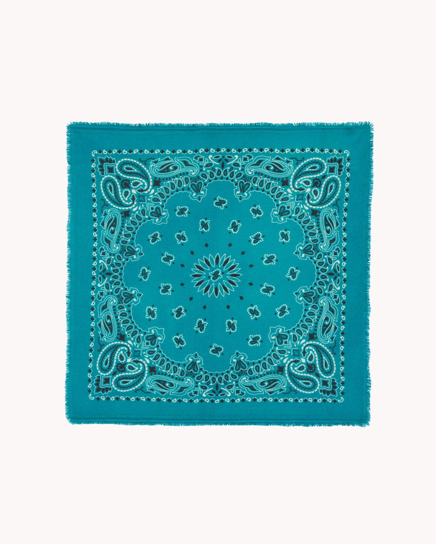 Bandana en cachemire vert pour femme et pour homme - Kujten packshot