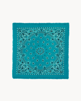 Bandana en cachemire vert pour femme et pour homme - Kujten packshot