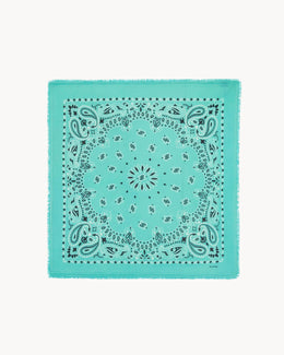 Bandana en cachemire vert pour femme - Kujten packshot