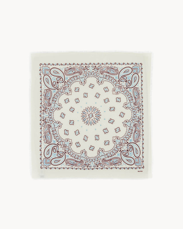Grand Bandana Hachiko Bico blanc bordeaux sienne - Image principale