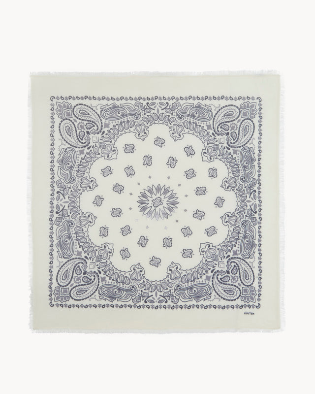 Grand Bandana Hachiko Bico blanc gris - Image principale