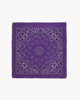 Bandana en cachemire violet pour femme - Kujten packshot