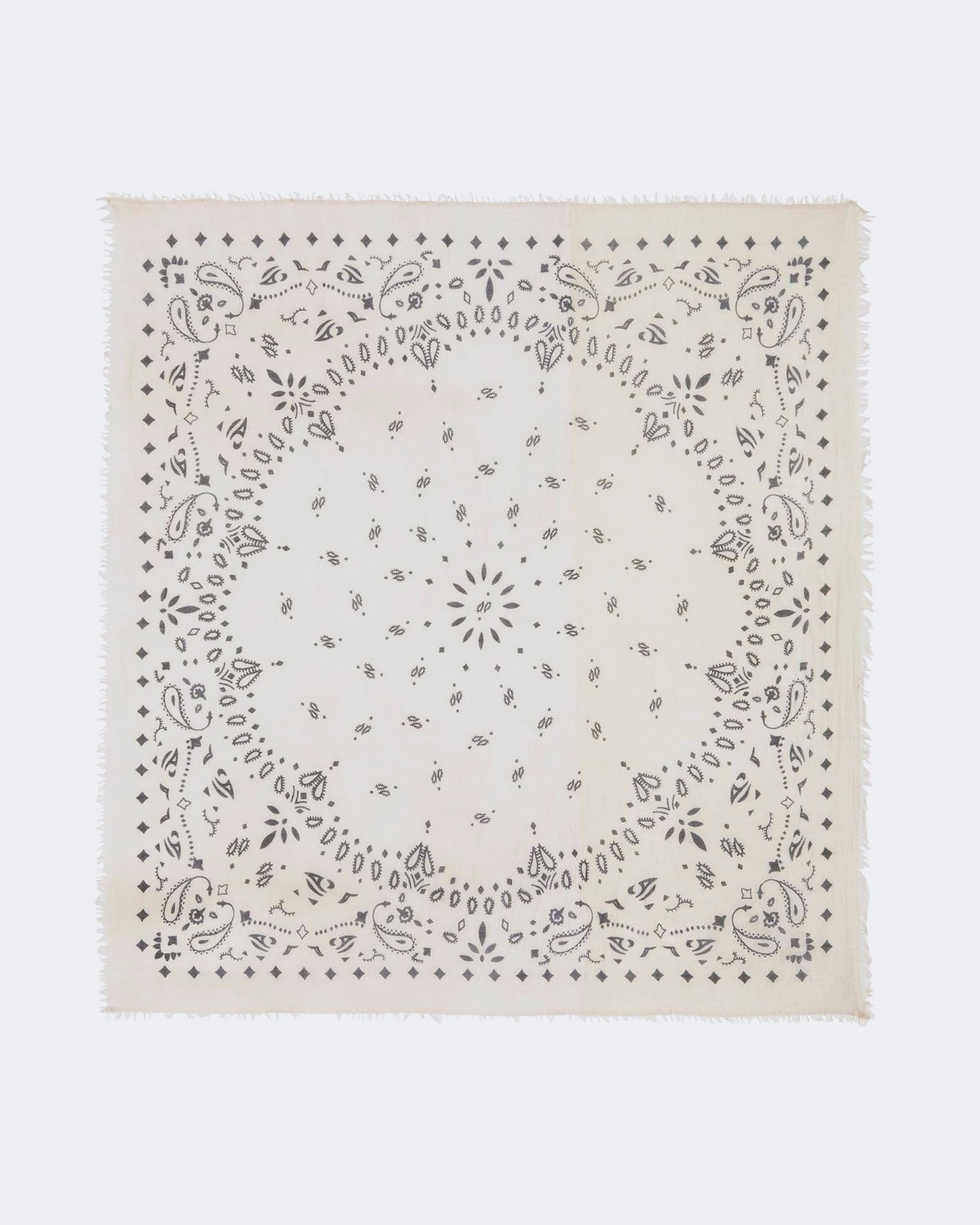 Bandana en voile de cachemire blanc et beige pour femme et pour homme - Kujten packshot