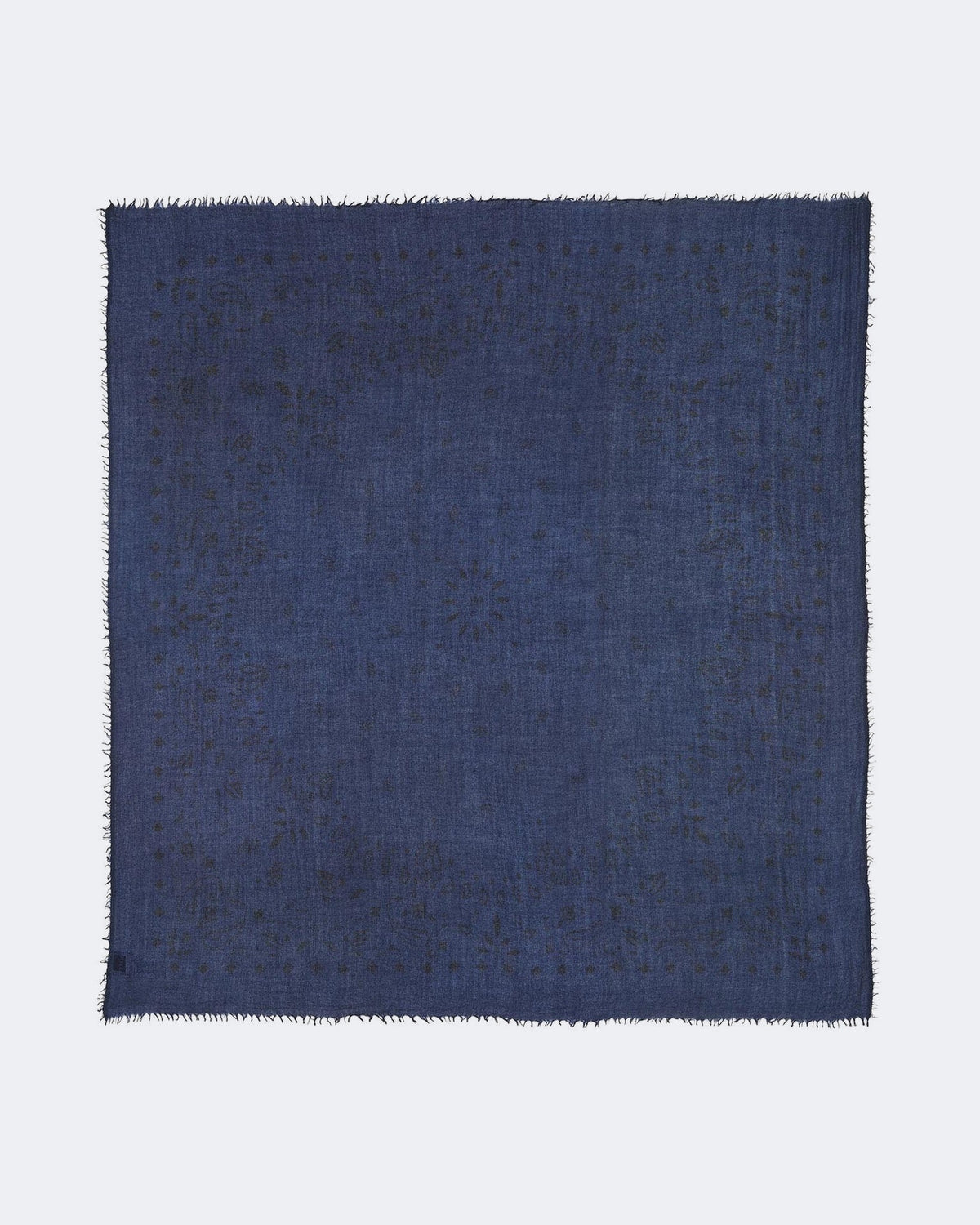 Bandana en voile de cachemire bleu pour femme et pour homme - Kujten packshot