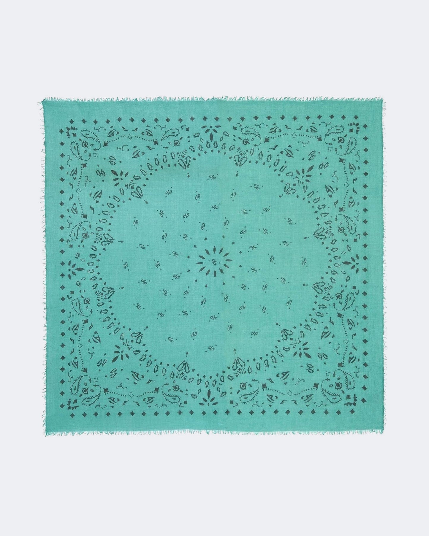 Bandana en voile de cachemire vert pour femme et pour homme - Kujten packshot