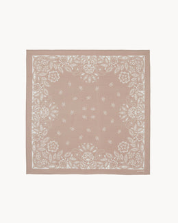 Bandana en cachemire & soie beige pour femme et pour homme - Kujten packshot