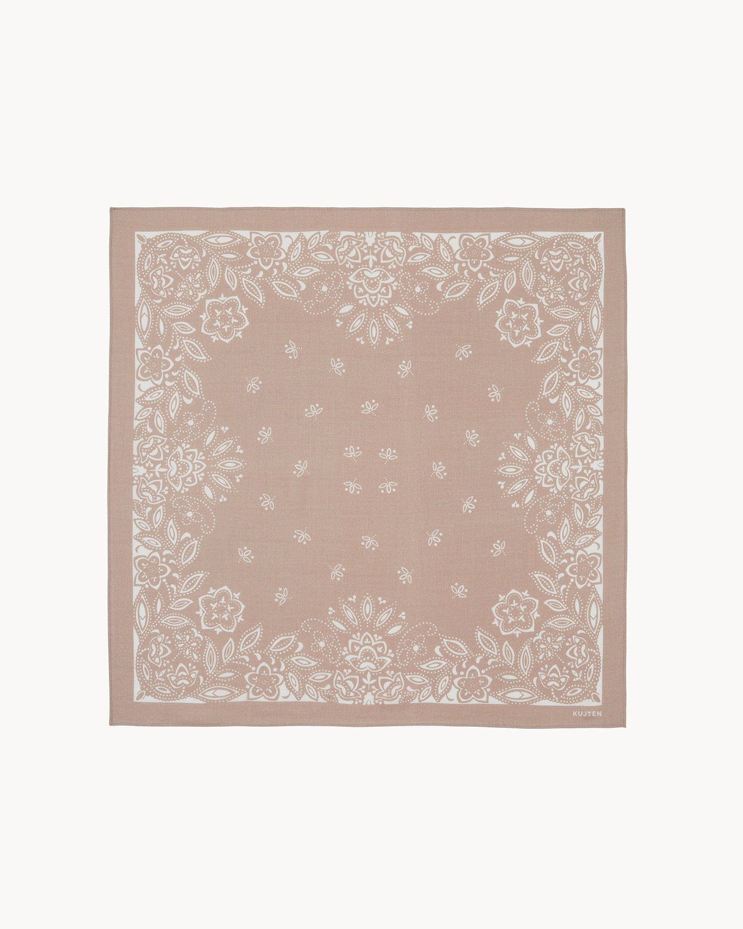 Bandana en cachemire & soie beige pour femme et pour homme - Kujten packshot