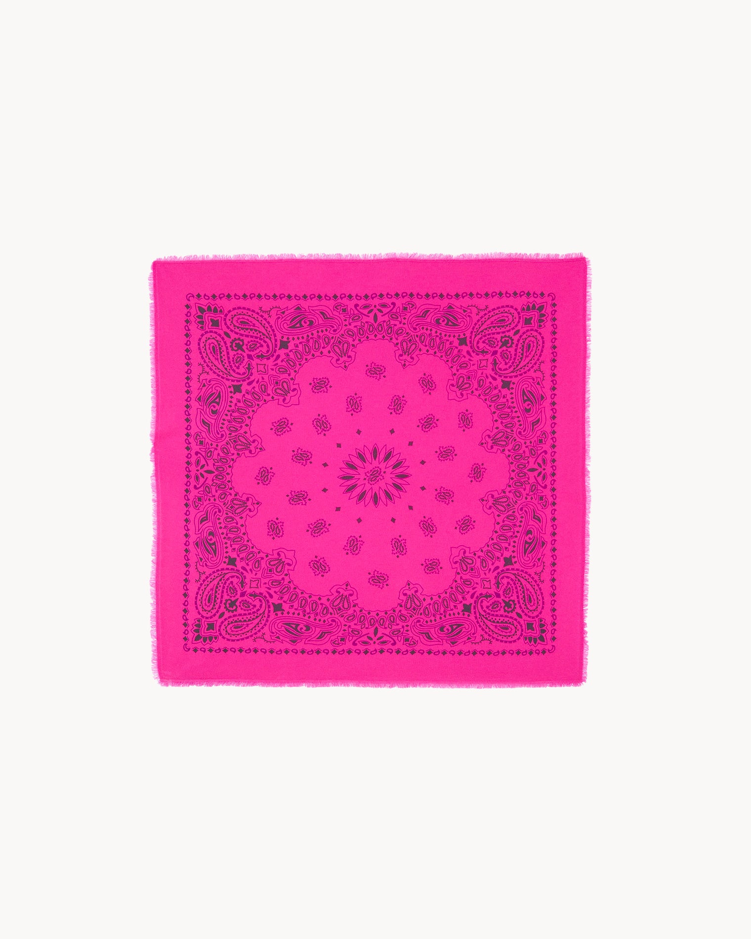 Petit Bandana Cachemire Rose Néon | Kujten Cachemire