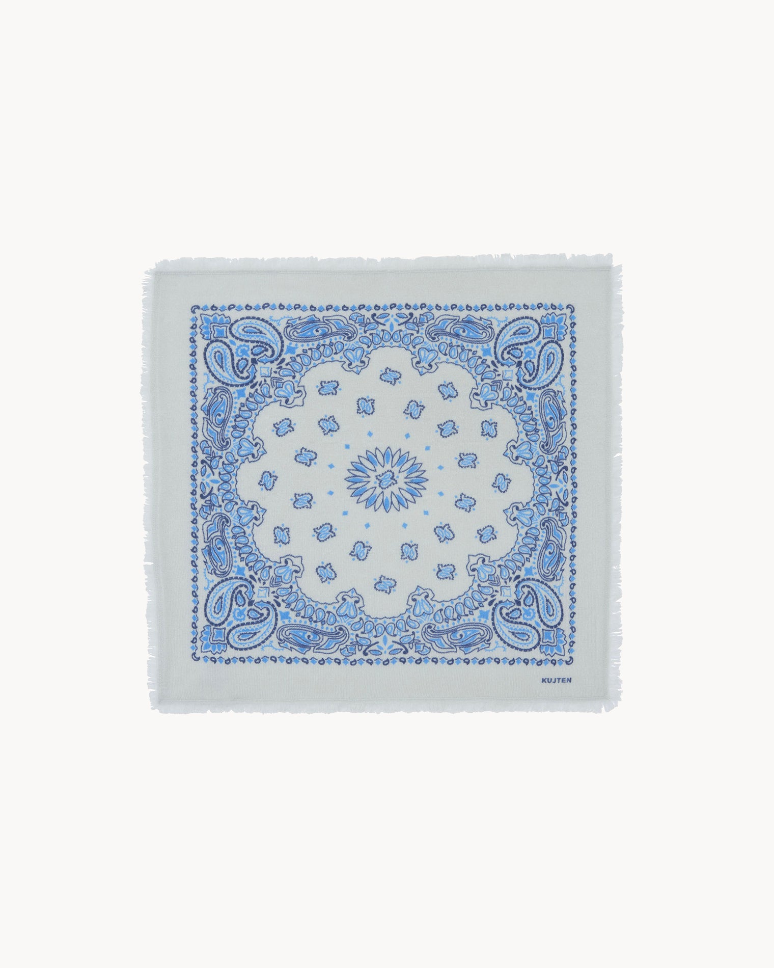 Petit Bandana Cachemire Bleu Silver | Kujten Cachemire