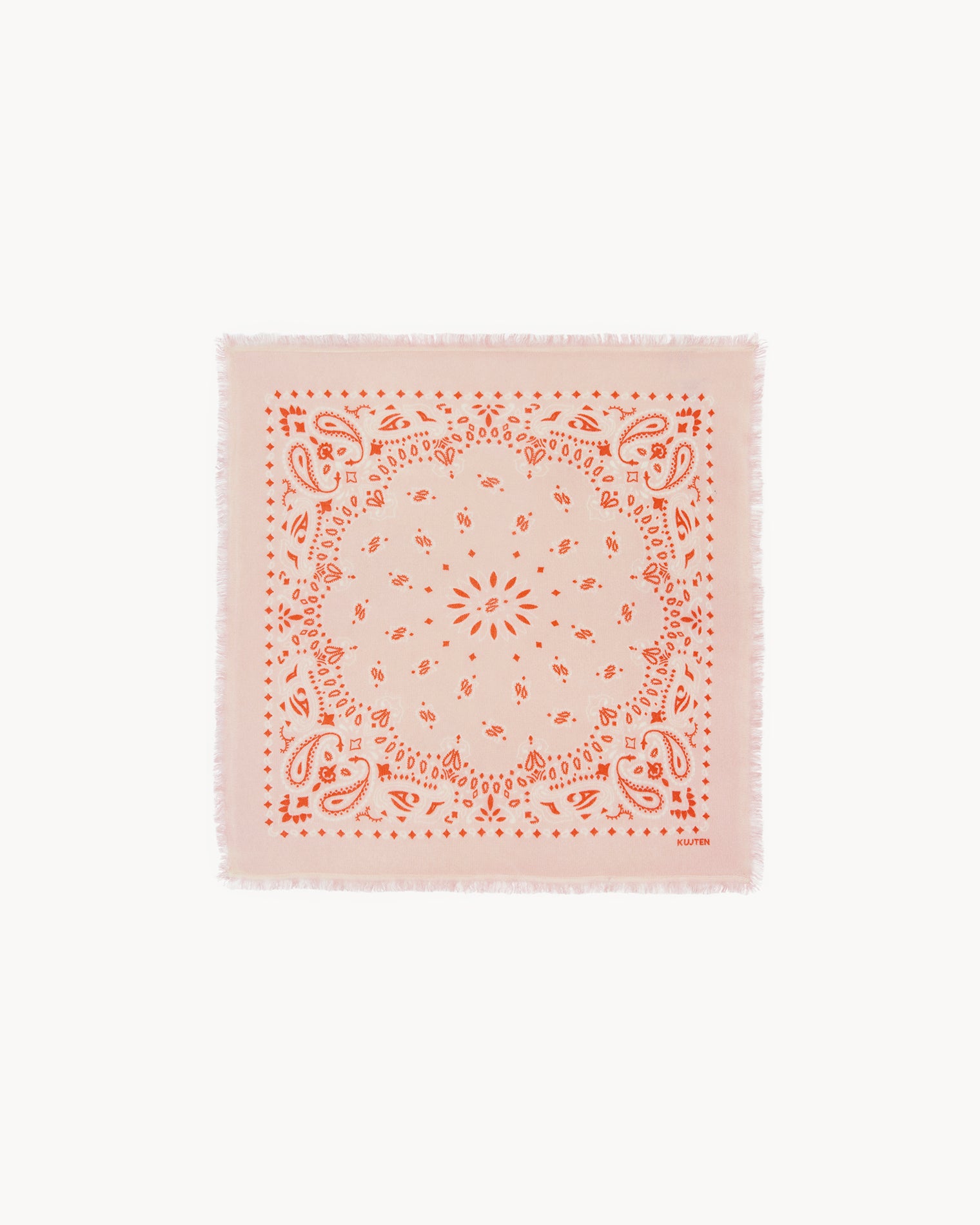 Small Two-Tone Cashmere Bandana with Skin Print | Kujten Cashmere