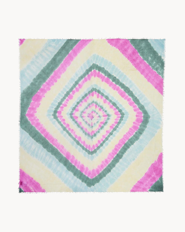 Très Grand Bandana Effy Sunny rose vert - Image principale