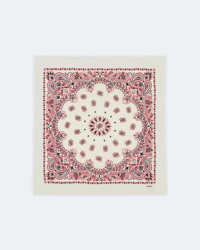 Grand Bandana Hachiko Western rouge corail - Image principale