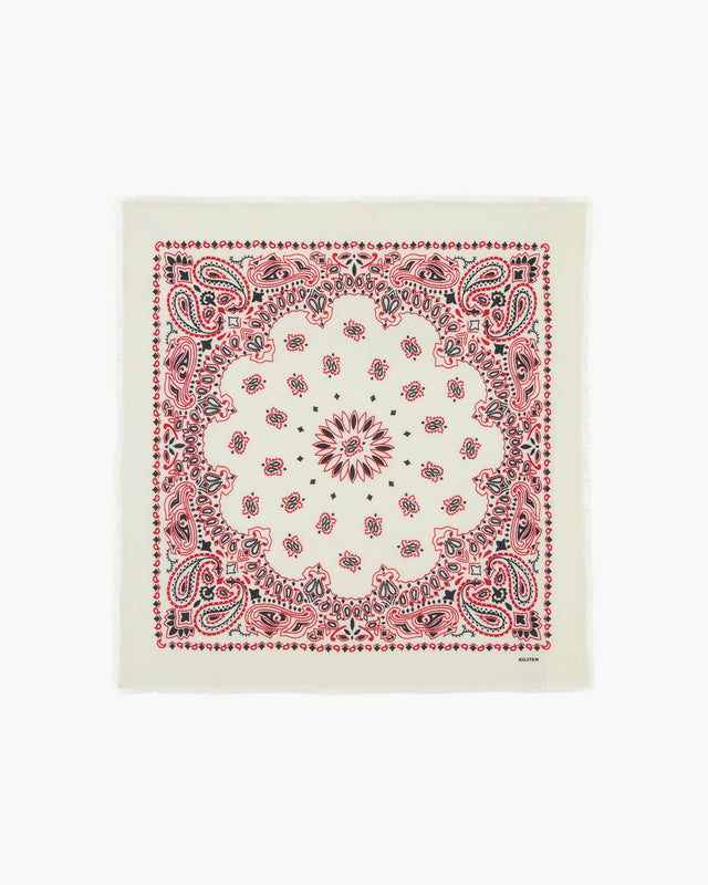 Grand Bandana Hachiko Western rouge corail - Image principale