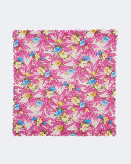 Bandana en cachemire rose pour femme - Kujten packshot