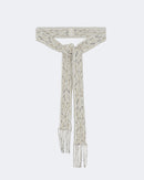 Ceinture en cachemire blanc et beige pour femme - Kujten packshot