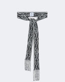 Ceinture en cachemire blanc et noir pour femme - Kujten packshot
