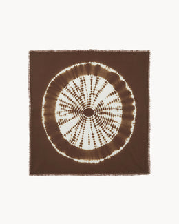Bandana en cachemire marron et camel pour femme et pour homme - Kujten packshot